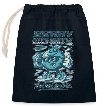 Coole Blaubeere Vintage - Verschließbarer Geschenkbeutel aus Baumwolle (25x30cm) - Navy - Vorne