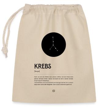 Sternzeichen KREBS Poster Zodiac - Verschließbarer Geschenkbeutel aus Baumwolle (25x30cm) - Natur - Vorne