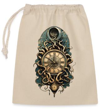 Le mystérieux mouvement steampunk. - Sac cadeau en coton avec cordon (25 x 30 cm) - nature - Devant