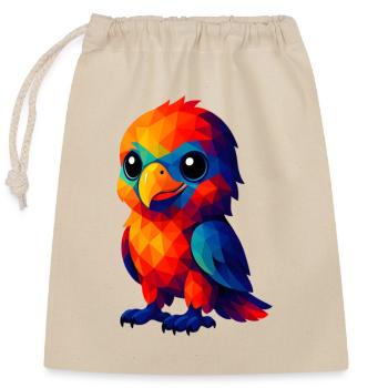 WPAP Polygone Kawaii Style Animaux Bébé Aigle - Sac cadeau en coton avec cordon (25 x 30 cm) - nature - Devant