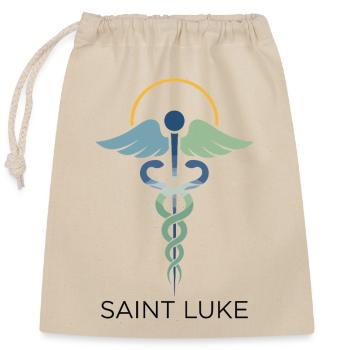 Saint Luke: Medical Assistance - Closable cotton gift bag (25x30cm) - nature - Front