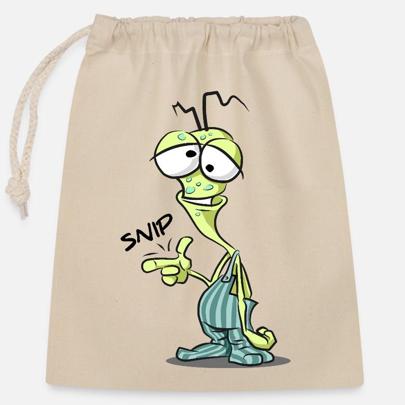 Stupid Alien Comic Charm - Closable cotton gift bag (25x30cm) - nature