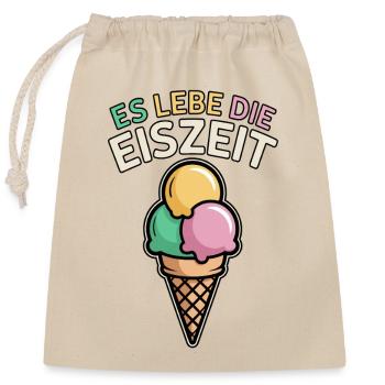 Es lebe die Eiszeit - eiscreme - Verschließbarer Geschenkbeutel aus Baumwolle (25x30cm) - Natur - Vorne