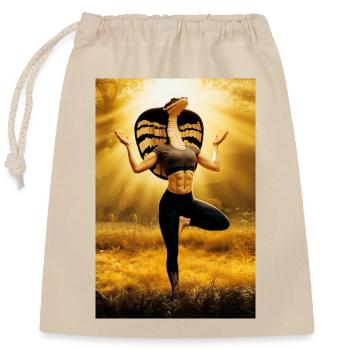 Cobra Humanoid Yoga - Closable cotton gift bag (25x30cm) - nature - Front