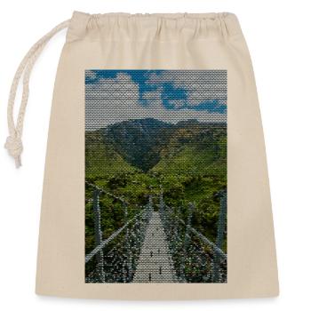 Grid path in the vineyard panorama - Closable cotton gift bag (25x30cm) - nature - Front
