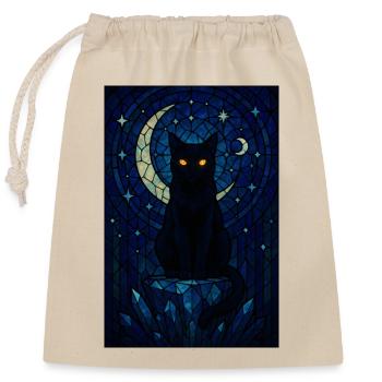 Moonlit Night Cat Magic - Closable cotton gift bag (25x30cm) - nature - Front