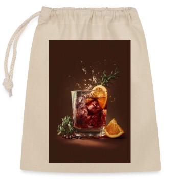 Zitrus-Rosmarin-Funken-Cocktail - Verschließbarer Geschenkbeutel aus Baumwolle (25x30cm) - Natur - Vorne