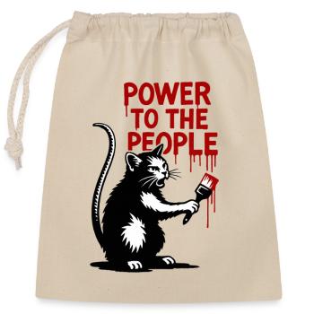 GraffitiCat Red Message - Closable cotton gift bag (25x30cm) - nature - Front