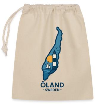 Öland Leuchtturm und Sonnenuntergang - Verschließbarer Geschenkbeutel aus Baumwolle (25x30cm) - Natur - Vorne