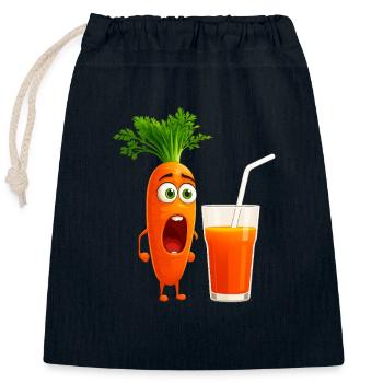 Distraught Carrot - Closable cotton gift bag (25x30cm) - navy - Front