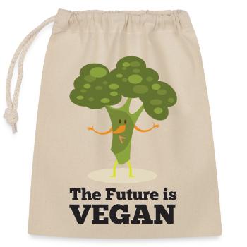 Die Zukunft ist vegan - Verschließbarer Geschenkbeutel aus Baumwolle (25x30cm) - Natur - Vorne