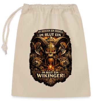Cœur de feu rebelle viking - Sac cadeau en coton avec cordon (25 x 30 cm) - nature - Devant