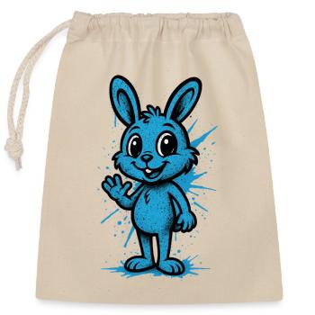 Blue Splash Bunny Graphic - Closable cotton gift bag (25x30cm) - nature - Front
