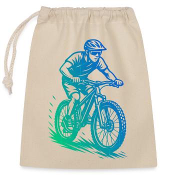 Mountainbike Liebe zum Anziehen - Verschließbarer Geschenkbeutel aus Baumwolle (25x30cm) - Natur - Vorne
