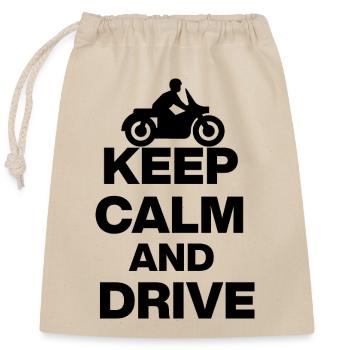 RESTE CALME ET CONDUIS ! MOTARD MOTARD LIBERTÉ blak - Sac cadeau en coton avec cordon (25 x 30 cm) - nature - Devant