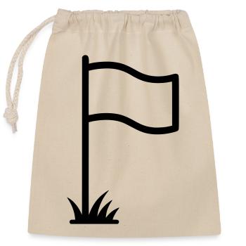 Corner Flag Football Stadium Symbol Vector - Closable cotton gift bag (25x30cm) - nature - Front