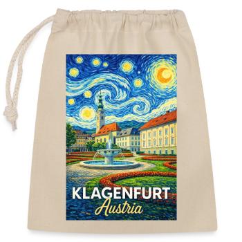 Klagenfurt, Austria - Closable cotton gift bag (25x30cm) - nature - Front