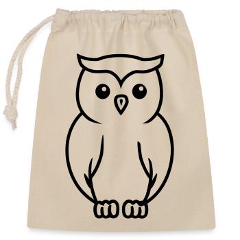 chouette - Sac cadeau en coton avec cordon (25 x 30 cm) - nature - Devant