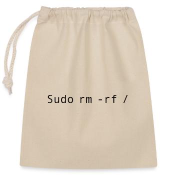 Linux-Codierung sudo rm -rf / - Verschließbarer Geschenkbeutel aus Baumwolle (25x30cm) - Natur - Vorne