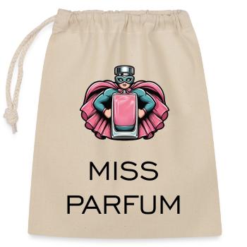 Miss Parfum - Superheroine - Closable cotton gift bag (25x30cm) - nature - Front