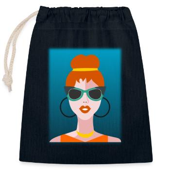 EHEFRAU. TOCHTER. JUGENDLICHER. FRAUENTAG - Verschließbarer Geschenkbeutel aus Baumwolle (25x30cm) - Navy - Vorne