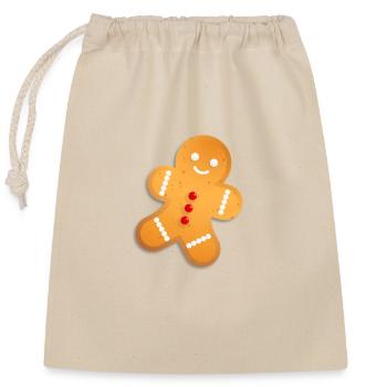 gingerbread man - Closable cotton gift bag (25x30cm) - nature - Front