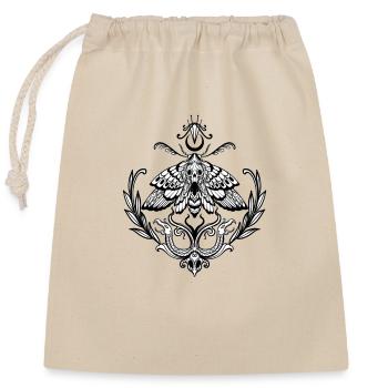 Falter avec wicca symbole et décorations - Sac cadeau en coton avec cordon (25 x 30 cm) - nature - Devant
