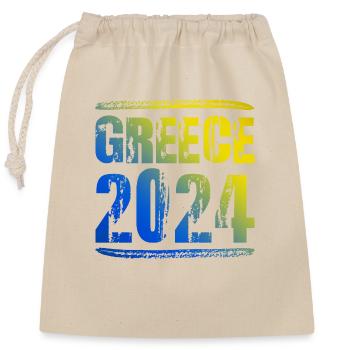 Grèce 2024 Vacances colorées - Sac cadeau en coton avec cordon (25 x 30 cm) - nature - Devant