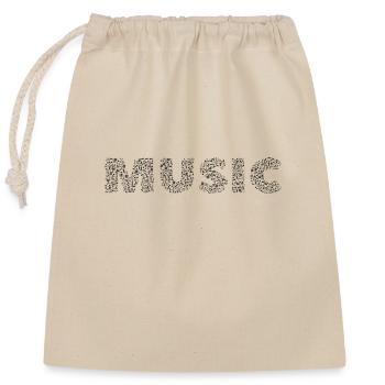MUSIC aus Noten – Für echte Musikfans - Verschließbarer Geschenkbeutel aus Baumwolle (25x30cm) - Natur - Vorne