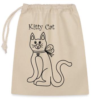 Kitty Cat - Closable cotton gift bag (25x30cm) - nature - Front