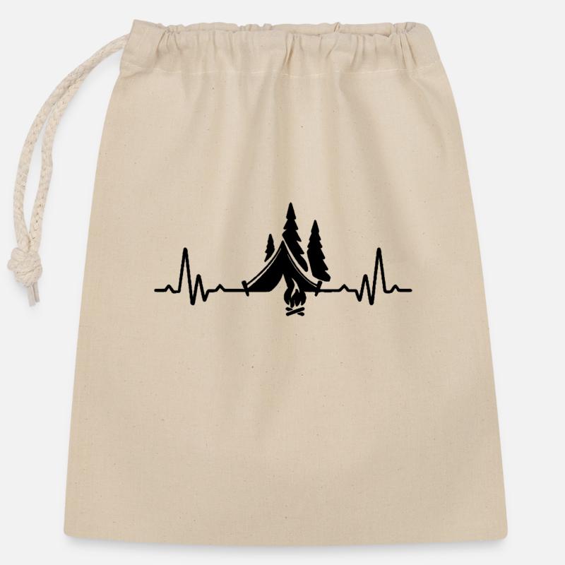 Heartbeat Camping - Closable cotton gift bag (25x30cm) - nature