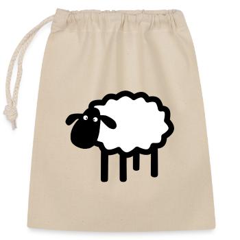 Mouton Silhouette - Sac cadeau en coton avec cordon (25 x 30 cm) - nature - Devant
