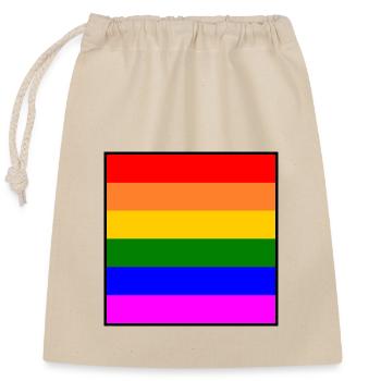 Arc-en-ciel - Sac cadeau en coton avec cordon (25 x 30 cm) - nature - Devant