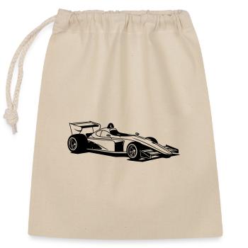 Race car - Closable cotton gift bag (25x30cm) - nature - Front