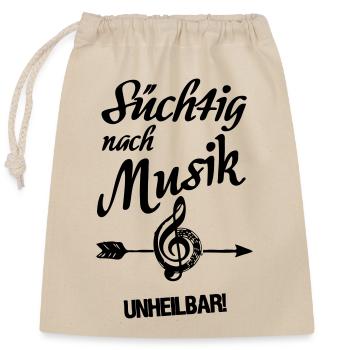 Süchtig nach Musik Musiker Band Fun Geschenk - Verschließbarer Geschenkbeutel aus Baumwolle (25x30cm) - Natur - Vorne