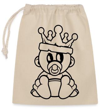 couronne de bébé grossesse - Sac cadeau en coton avec cordon (25 x 30 cm) - nature - Devant