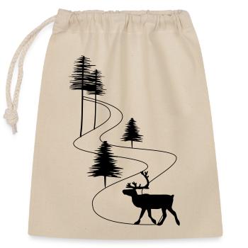 Skandinavien Straße Rentier - Verschließbarer Geschenkbeutel aus Baumwolle (25x30cm) - Natur - Vorne