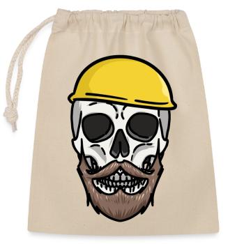 Artisanat Casque de sécurité Crâne Travaux de chantier Emploi - Sac cadeau en coton avec cordon (25 x 30 cm) - nature - Devant