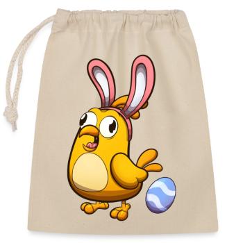 Cute Little Easter Chick With Rabbit Ears - Closable cotton gift bag (25x30cm) - nature - Front