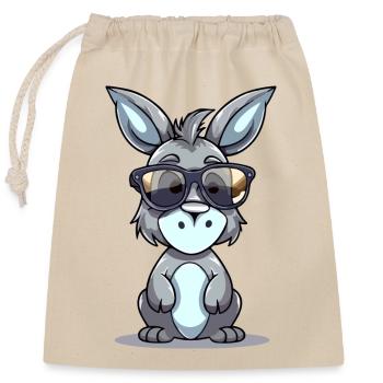 Tom l'âne - Sac cadeau en coton avec cordon (25 x 30 cm) - nature - Devant
