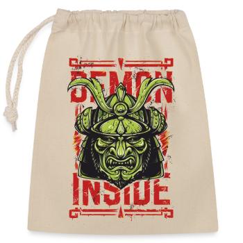 Samurai Demon Inside - Closable cotton gift bag (25x30cm) - nature - Front