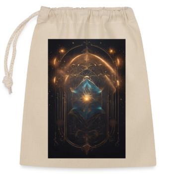 Stardust hourglass - Closable cotton gift bag (25x30cm) - nature - Front