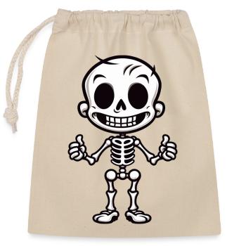 Skeletal Elegance: Pure Bone Beauty! - Closable cotton gift bag (25x30cm) - nature - Front