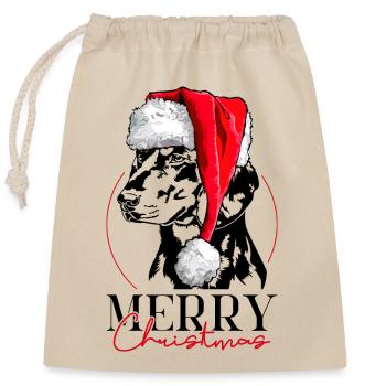 Santa Slovensky Kopov Merry Christmas Wilsigns - Verschließbarer Geschenkbeutel aus Baumwolle (25x30cm) - Natur - Vorne