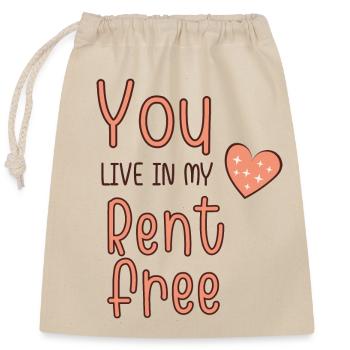 You Live in my Heart Rentfree - Closable cotton gift bag (25x30cm) - nature - Front