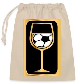 Weißwein Fußballerin - Verschließbarer Geschenkbeutel aus Baumwolle (25x30cm) - Natur - Vorne