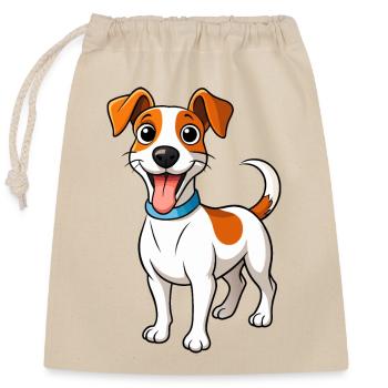 Energischer Jack Russell Terrier - Verschließbarer Geschenkbeutel aus Baumwolle (25x30cm) - Natur - Vorne