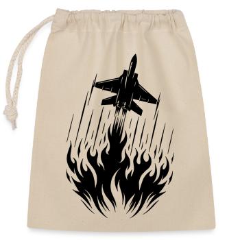 Feuer Kampfflugzeug Modellflieger Modellflugzeug - Verschließbarer Geschenkbeutel aus Baumwolle (25x30cm) - Natur - Vorne