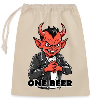 Red Devil - Closable cotton gift bag (25x30cm) - nature - Front