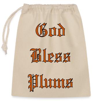 GodBlessPlums - Closable cotton gift bag (25x30cm) - nature - Front